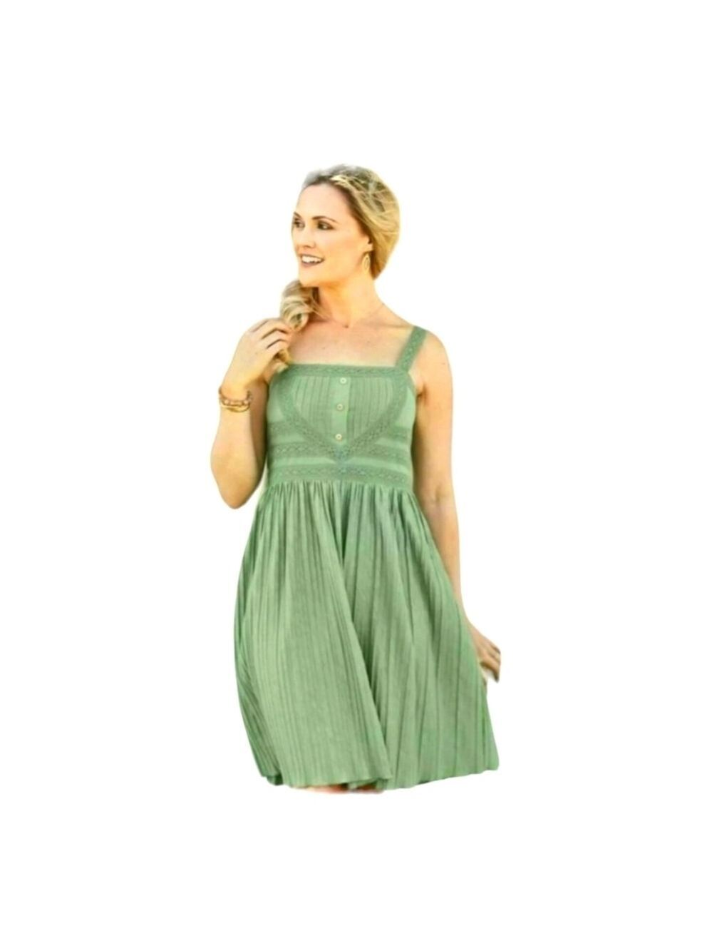 NEW Matilda Jane Dresses w/Joanna Gaines Green Grass Roots Sundress Size Small